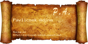Pavlicsek Adina névjegykártya